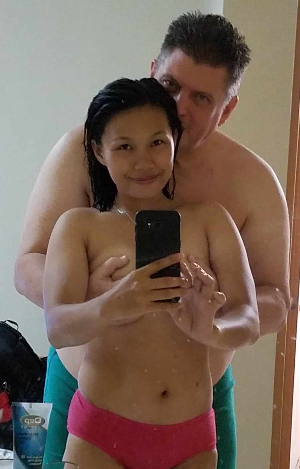 Clark Fredenburg Holding Bernalyn's Wonderful Tits!!